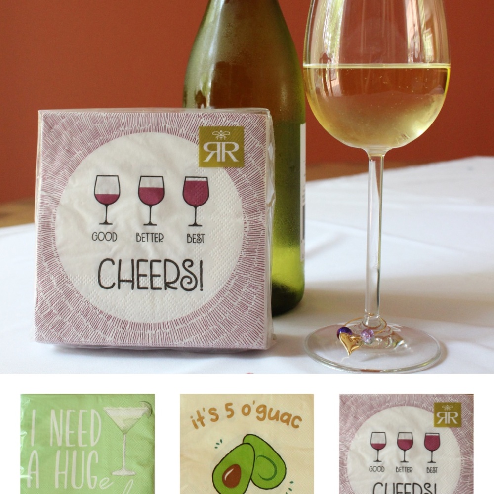 FREE Cocktail Napkins If You Wine Down With Our HEARTS W/GEMSTONES Wine Charms!